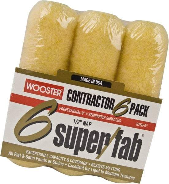 Wooster Brush - 1/2" Nap, 9" Wide Paint Roller - Semi-Rough Texture, Synthetic Knit - Eagle Tool & Supply