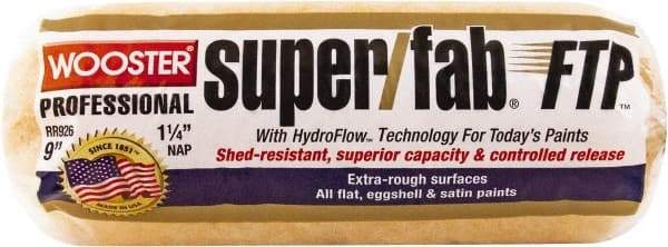 Wooster Brush - 1-1/4" Nap, 9" Wide Paint Roller - Extra-Rough Texture, Synthetic Knit - Eagle Tool & Supply