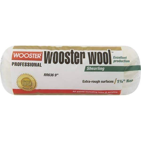Wooster Brush - 1-1/4" Nap, 9" Wide Paint Roller - Extra-Rough Texture, Lambswool - Eagle Tool & Supply