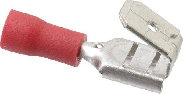 Thomas & Betts - 22 to 16 AWG, Vinyl, Fully Insulated, Piggyback Wire Disconnect - 1/4 Inch Wide Tab, Red, RoHS Compliant, UL 94 V-0 - Eagle Tool & Supply
