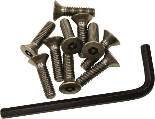 Acorn Engineering - #10-32, 3/4" Long Hex Drive Machine Screw - Flat Head, Grade 18-8 Stainless Steel, Uncoated - Eagle Tool & Supply