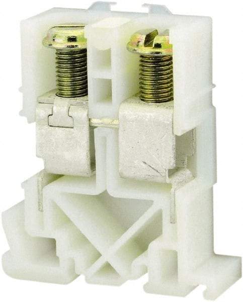 Square D - 600 VAC, 170 Amp, -40 to 275°F, DIN Rail Mount, Nylon Standard Terminal Block - 2 Contacts, Tin Plated Steel, 12 to 1/0 AWG Compatibility, 2.71 Inch High x 2.12 Inch Deep - Eagle Tool & Supply
