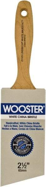 Wooster Brush - 2-1/2" Angled Hog Varnish Brush - 2-15/16" Bristle Length, 5-1/8" Maple Beavertail Handle - Eagle Tool & Supply