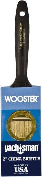 Wooster Brush - 2" Flat Hog Varnish Brush - 2-7/16" Bristle Length, 6-1/4" Plastic Beavertail Handle - Eagle Tool & Supply