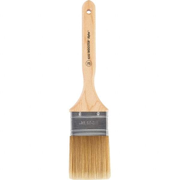 Wooster Brush - 2-1/2" Flat Synthetic Sash Brush - 2-15/16" Bristle Length, 7-7/8" Maple Fluted Handle - Eagle Tool & Supply