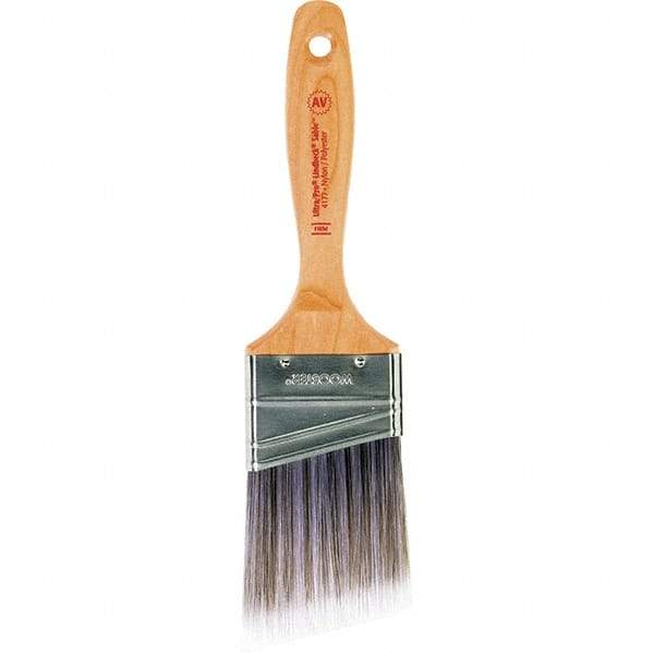 Wooster Brush - 2-1/2" Angled Nylon/Polyester Varnish Brush - 2-15/16" Bristle Length, 6-1/2" Maple Beavertail Handle - Eagle Tool & Supply