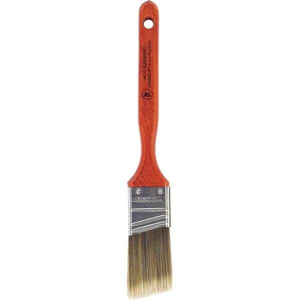 Wooster Brush - 1-1/2" Angled Nylon/Polyester Sash Brush - 2-7/16" Bristle Length, 7-3/16" Wood Fluted Handle - Eagle Tool & Supply