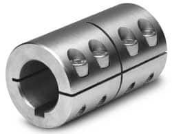 Climax Metal Products - 2" Inside x 3-3/8" Outside Diam, One Piece Split Clamping Collar with Keyway - Eagle Tool & Supply