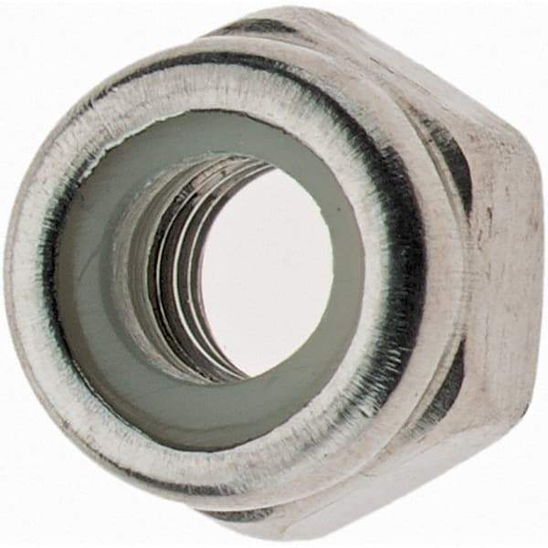 Value Collection - M3x0.50 Metric Coarse 316 & Austenitic Grade A4 Hex Lock Nut with Nylon Insert - 4mm High, Uncoated - Eagle Tool & Supply