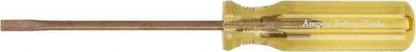 Ampco - 240mm OAL Nonsparking Slotted Screwdriver - 150mm Blade Length, Straight Shank, Acetate Handle - Eagle Tool & Supply