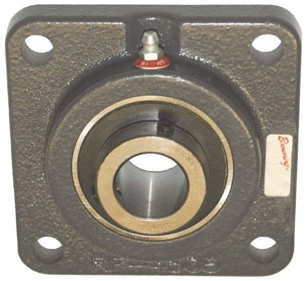 Browning - 1-1/4" ID, 4-1/4" OAL x 4-1/4" OAH 4-Bolt Flange - 2,567 Lb Static Cap, 4,381 Lb Dyn Cap, 3-1/4" Btw Mnt Hole Ctrs, Cast Iron - Eagle Tool & Supply