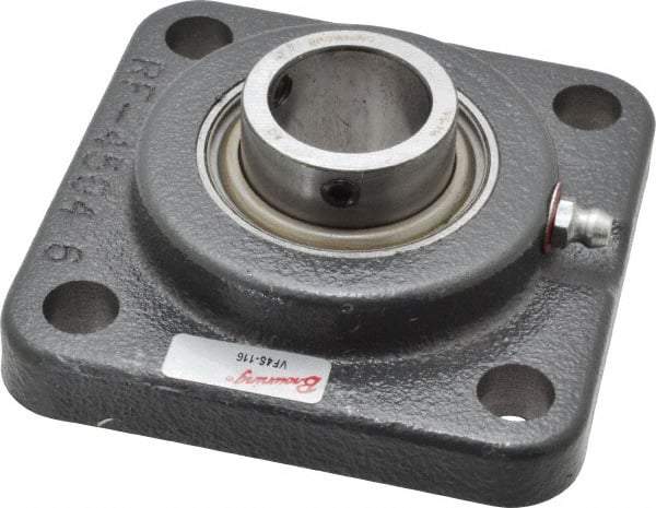 Browning - 1" ID, 3-3/4" OAL x 3-3/4" OAH 4-Bolt Flange - 1,651 Lb Static Cap, 2,801 Lb Dyn Cap, 2-3/4" Btw Mnt Hole Ctrs, Cast Iron - Eagle Tool & Supply