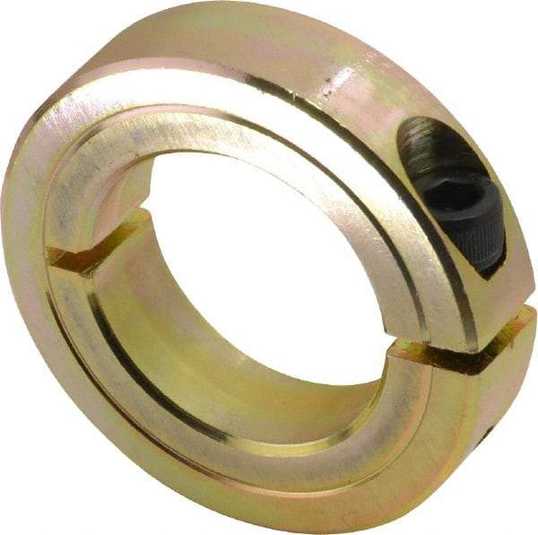 Climax Metal Products - 1-1/4" Bore, Steel, One Piece One Piece Split Shaft Collar - 2-1/16" Outside Diam, 1/2" Wide - Eagle Tool & Supply