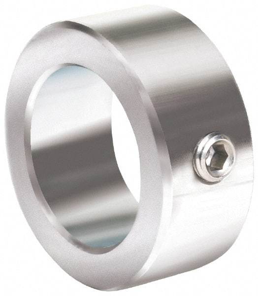 Climax Metal Products - 2-1/16" Bore, Stainless Steel, One Piece Solid Set Screw Collars - 3" Outside Diam, 7/8" Wide - Eagle Tool & Supply