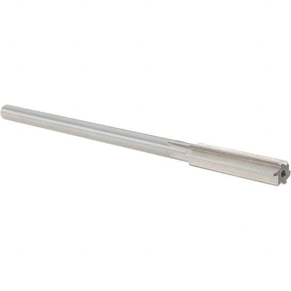 Alvord Polk - 0.3955" High Speed Steel 6 Flute Chucking Reamer - Straight Flute, 0.3105" Straight Shank, 1-3/4" Flute Length, 7" OAL - Eagle Tool & Supply
