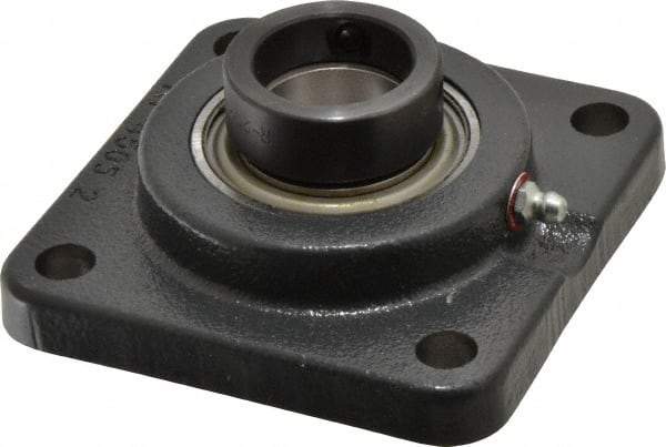 Browning - 1-1/4" ID, 4-1/4" OAL x 4-1/4" OAH 4-Bolt Flange - 2,567 Lb Static Cap, 4,381 Lb Dyn Cap, 3-1/4" Btw Mnt Hole Ctrs, Cast Iron - Eagle Tool & Supply