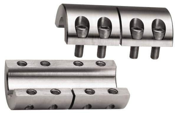 Climax Metal Products - 1-1/2" Inside x 2-5/8" Outside Diam, Two Piece Rigid Coupling without Keyway - 3-7/8" Long - Eagle Tool & Supply