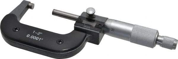 Value Collection - 1 to 2" Range, 0.0001" Graduation, Mechanical Outside Micrometer - Ratchet Stop Thimble, Digital Counter - Eagle Tool & Supply