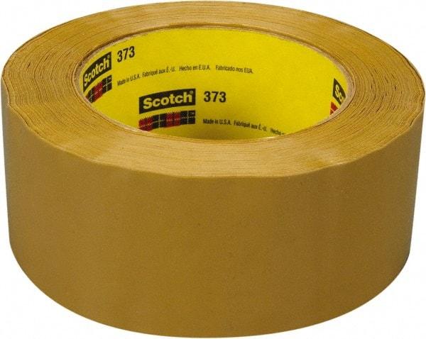 3M - 2" x 110 Yd Natural (Color) Rubber Adhesive Sealing Tape - Polypropylene Film Backing, 2.5 mil Thick, 60 Lb Tensile Strength, Series 373 - Eagle Tool & Supply