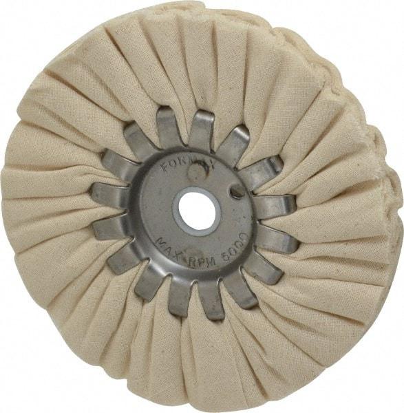 Made in USA - 5" Diam x 1/2" Thick Unmounted Buffing Wheel - 14 Ply, Bias Cut, 1/2" Arbor Hole - Eagle Tool & Supply