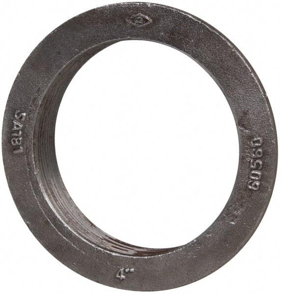 Made in USA - 4" Pipe, 5-3/4" Diam x 5/16" Thick, Tank Flange without Pilot - For Threaded Pipe, 1-7/32" Overall Height, 5-1/8" Bottom Diam, 4-13/16" Top Diam, Carbon Steel - Eagle Tool & Supply