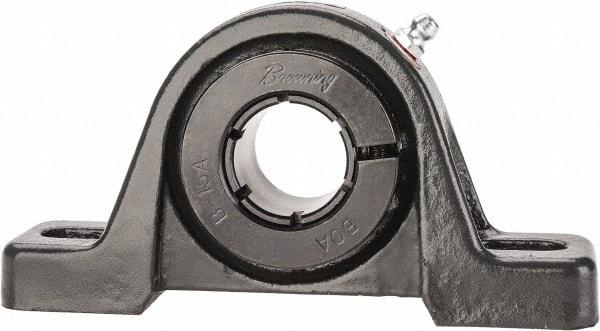 Browning - 1" ID, 5-1/2" OAL x 2-13/16" OAH Pillow Block - 1,651 Lb Static Cap, 2,801 Lb Dyn Cap, 4-1/8" Btw Mnt Hole Ctrs, 1-7/16" Base-to-Ctr Ht, Cast Iron - Eagle Tool & Supply