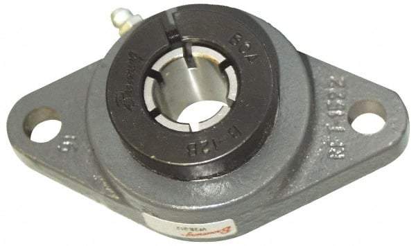 Browning - 1-1/4" ID, 5-9/16" OAL x 3-1/8" OAH 2-Bolt Flange - 2,567 Lb Static Cap, 4,381 Lb Dyn Cap, 4-19/32" Btw Mnt Hole Ctrs, Cast Iron - Eagle Tool & Supply