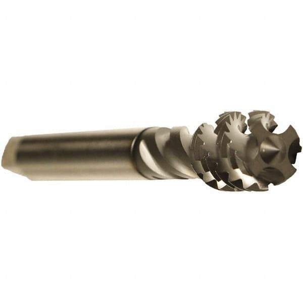 Emuge - M20x2.50 Metric 4 Flute 6H Modified Bottoming Spiral Flute Tap - Cobalt, GLT-1 Finish, 140mm OAL, Right Hand Flute, Right Hand Thread, Series Enorm - Eagle Tool & Supply