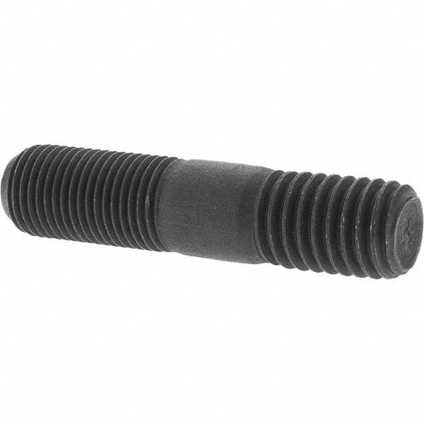 Value Collection - 1/2-20 Long Thread, 1/2-13 Short Thread, 2-1/4" OAL Unequal Double Threaded Stud - Steel, Uncoated, 1-1/16" Long Thread Length, 3/4" Short Thread Length - Eagle Tool & Supply