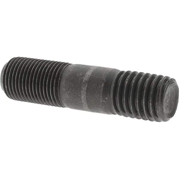 Value Collection - 5/8-18 Long Thread, 5/8-11 Short Thread, 2-1/2" OAL Unequal Double Threaded Stud - Steel, Uncoated, 1" Long Thread Length, 3/4" Short Thread Length - Eagle Tool & Supply