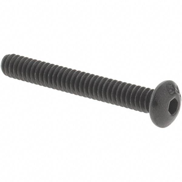 Value Collection - #4-40 UNC Hex Socket Drive, Button Screw - Alloy Steel, Black Oxide Finish, Fully Threaded, 7/8" OAL - Eagle Tool & Supply