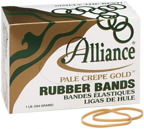 Alliance - 4 Inch Circumference, 1/8 Inch Wide, Pale Crepe Gold Rubber Band Strapping - 970 Pieces - Eagle Tool & Supply