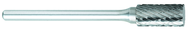 SC-53 -- 3/16 x 1/2 LOC x 1/8 Shank x 1-1/2 OAL Cylindrical Ball Nose Carbide Medium Tough Cut Burr - Eagle Tool & Supply