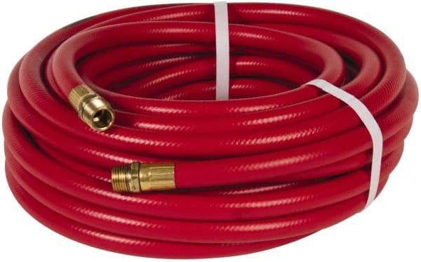 PRO-SOURCE - 1/2" ID x 3/4" OD 50' Long Multipurpose Air Hose - MNPT x MNPT Ends, 300 Working psi, 23 to 150°F, 1/2" Fitting, Red - Eagle Tool & Supply