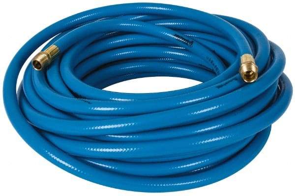 PRO-SOURCE - 1/2" ID x 3/4" OD 100' Long Multipurpose Air Hose - MNPT x MNPT Ends, 300 Working psi, 23 to 150°F, 1/2" Fitting, Blue - Eagle Tool & Supply