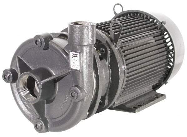 American Machine & Tool - 230/460 Volt, 3 Phase, 10 HP, Stainless Steel Straight Pump - 3 Inch Inlet, 2 Inch Outlet, Stainless Steel Impeller, Viton Seal - Eagle Tool & Supply
