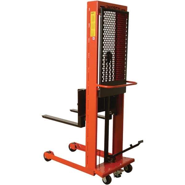 Wesco Industrial Products - 1,000 Lb Capacity, 64" Lift Height, Steel Stacker Manually Operated Lift - Eagle Tool & Supply