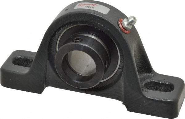 Browning - 1" ID, 5-1/2" OAL x 2-13/16" OAH Pillow Block - 1,651 Lb Static Cap, 2,801 Lb Dyn Cap, 4-1/8" Btw Mnt Hole Ctrs, 1-7/16" Base-to-Ctr Ht, Cast Iron - Eagle Tool & Supply