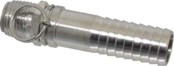 SuperKlean - NPT x 3/4" Hose Barb, Swivel Hose Adapter - Stainless Steel - Eagle Tool & Supply