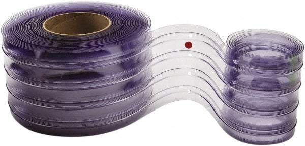 TMI, LLC - Clear Ribbed Rip-A-Strip Roll Dock Curtain Strips - 16" Wide x 12' Long x 0.345" Thick, Vinyl - Eagle Tool & Supply