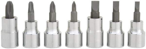 Blackhawk by Proto - 7 Piece, 3/8" Drive Screwdriver Bit Socket Set - #2 to #4 Phillips - Eagle Tool & Supply