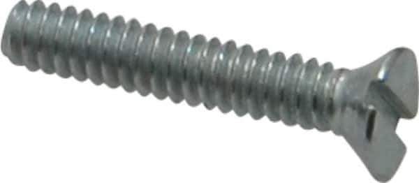 Value Collection - #4-40 UNC, 5/8" OAL Slotted Drive Machine Screw - Flat Head, Grade 2 Steel, Zinc-Plated Finish, Without Washer - Eagle Tool & Supply