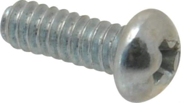 Value Collection - #4-40 UNC, 5/16" Length Under Head Phillips Drive Machine Screw - Round Head, Grade 2 Steel, Zinc-Plated Finish, Without Washer - Eagle Tool & Supply