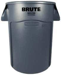 Rubbermaid - 10 Gal Gray Round Trash Can - Polyethylene, None Graphic, 17-1/8" High, Lid Not Included - Eagle Tool & Supply