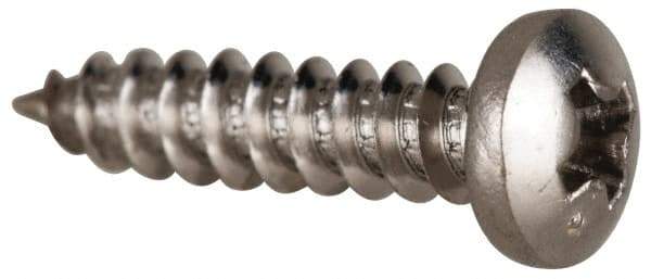 Value Collection - #4 Pan Head Phillips Sheet Metal Screw - Stainless Steel, 1/2" Length Under Head, Grade 316 - Eagle Tool & Supply