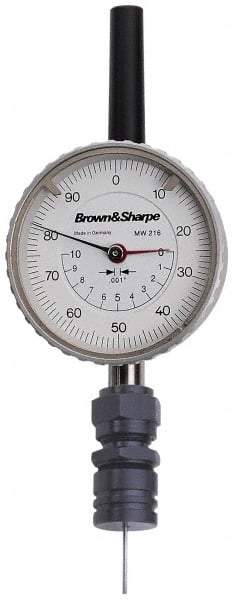 TESA Brown & Sharpe - Round Depth Gage Base - 0.24 Inch Base Hole Diameter, Use with Dial Depth Gages - Eagle Tool & Supply