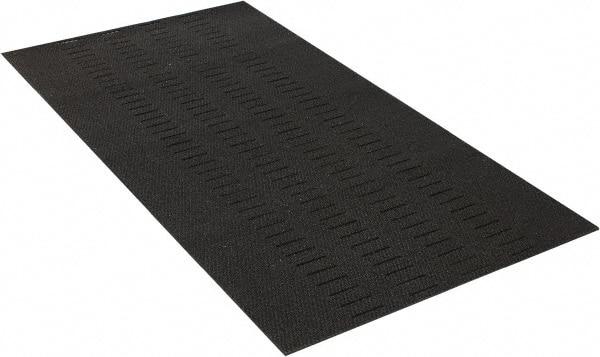 Wearwell - 6' Long x 3' Wide, Dry/Wet Environment, Anti-Fatigue Matting - Black, Vinyl with Vinyl Base, Beveled on 4 Sides - Eagle Tool & Supply