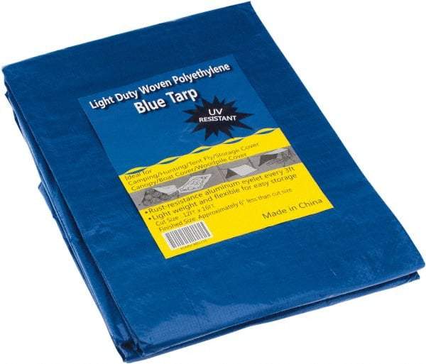 Value Collection - 16' Long x 12' Wide Polyethylene Tarp & Dust Cover - Blue, Grommet - Eagle Tool & Supply