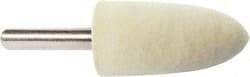 Value Collection - 3/4" Diam, 1/4" Shank Diam, Bullet Shaped Mounted Bob - Medium Density, 1-1/2" Head Length, 2" Shank Length, Wool Felt - Eagle Tool & Supply