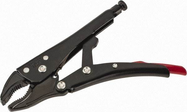Proto - 7-15/32" OAL Curved Jaw Locking Pliers - 11/32" Jaw Width, 1-19/64" Jaw Depth, 1-21/32" Jaw Opening, Standard Handle - Eagle Tool & Supply